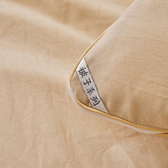 91家纺网 家纺一手货源 找家纺 VIP被业 2025新款简约芯享生态棉双胎子母被被子被芯（拉链款） 咖色