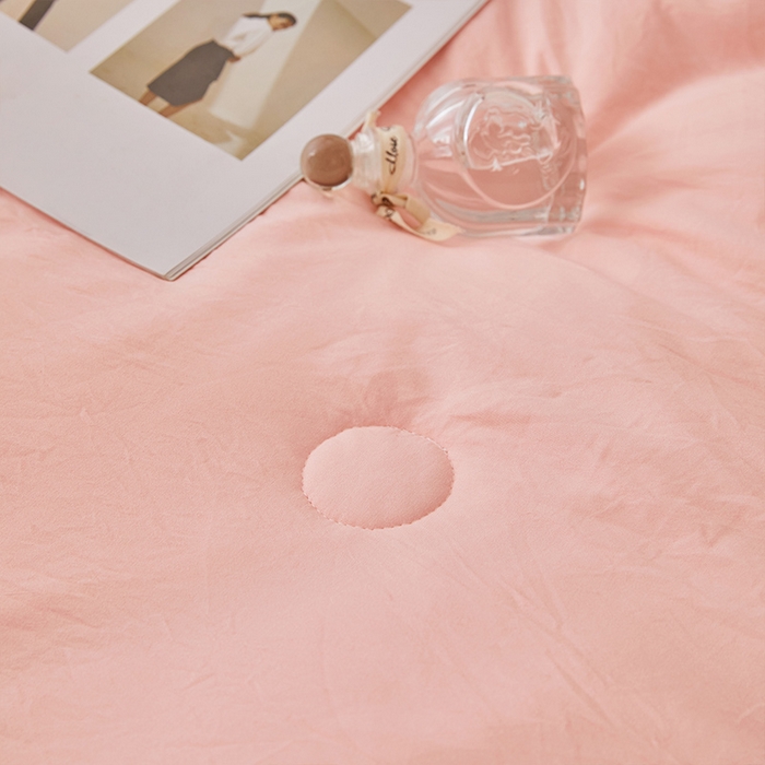 91家纺网 家纺一手货源 找家纺 VIP被业 2025新款简约芯享生态棉双胎子母被被子被芯（拉链款） 粉色