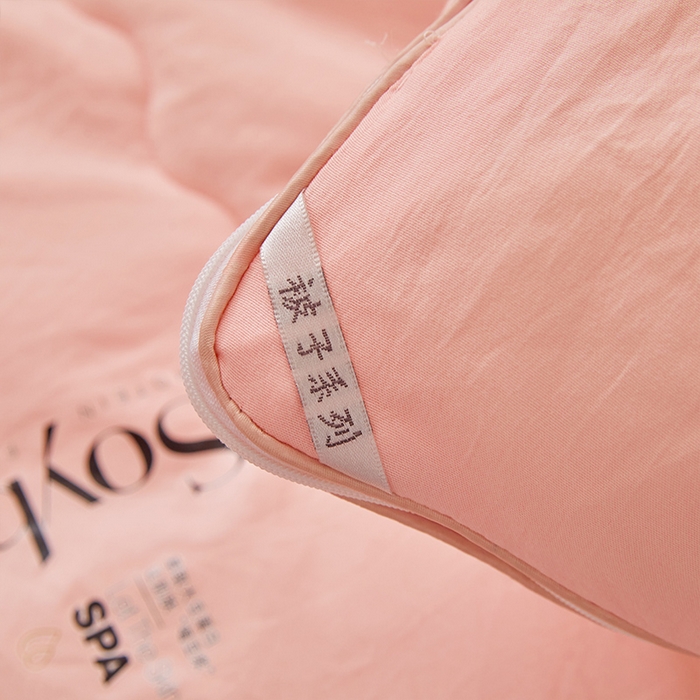 91家纺网 家纺一手货源 找家纺 VIP被业 2025新款简约芯享生态棉双胎子母被被子被芯（拉链款） 粉色