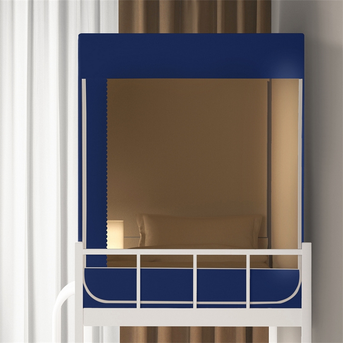 91家纺网 家纺一手货源 找家纺 佳梦家纺 2025新款素色遮光学生坐床蚊帐 天蓝色