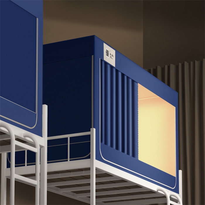 91家纺网 家纺一手货源 找家纺 佳梦家纺 2025新款素色遮光学生坐床蚊帐 天蓝色