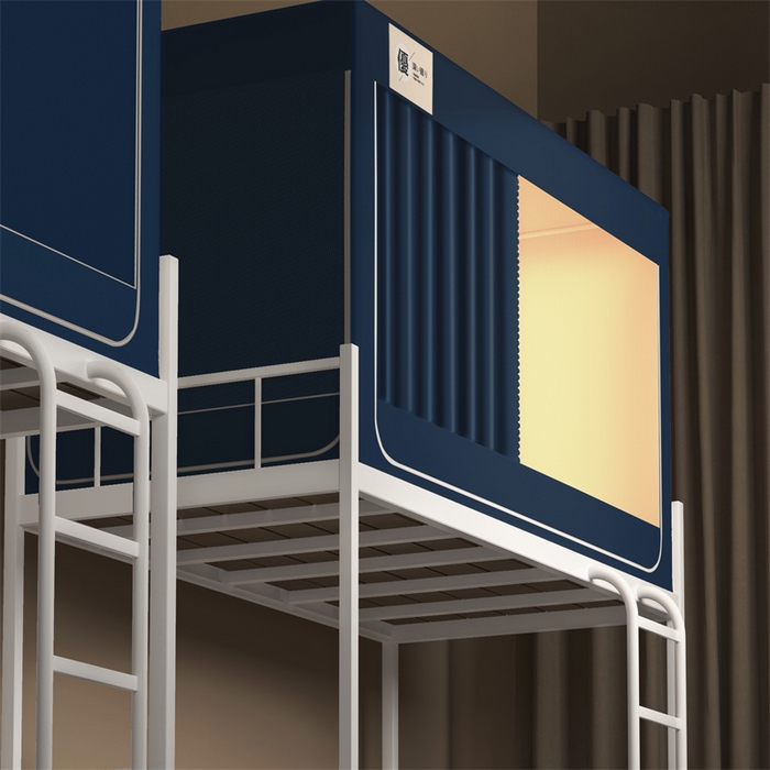 91家纺网 家纺一手货源 找家纺 佳梦家纺 2025新款素色遮光学生坐床蚊帐 丈青色