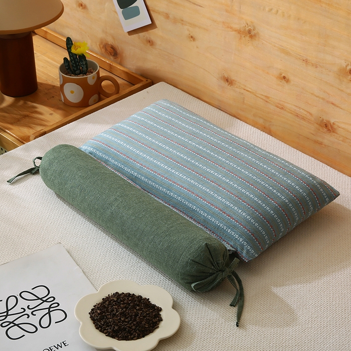 91家纺网 家纺一手货源 找家纺 （总）金牛枕芯2025新款2合1 3D条纹荞麦枕头枕芯组合牵引枕