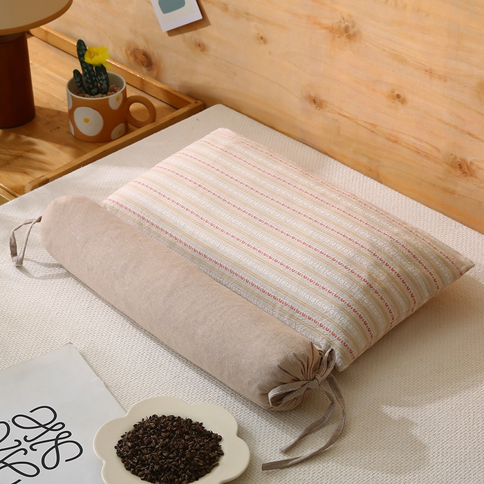 91家纺网 家纺一手货源 找家纺 （总）金牛枕芯2025新款2合1 3D条纹荞麦枕头枕芯组合牵引枕