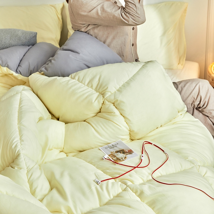 91家纺网 家纺一手货源 找家纺 VIP被业 2025新款外贸冬被被子被芯（可定做）跨境电商 黄灰