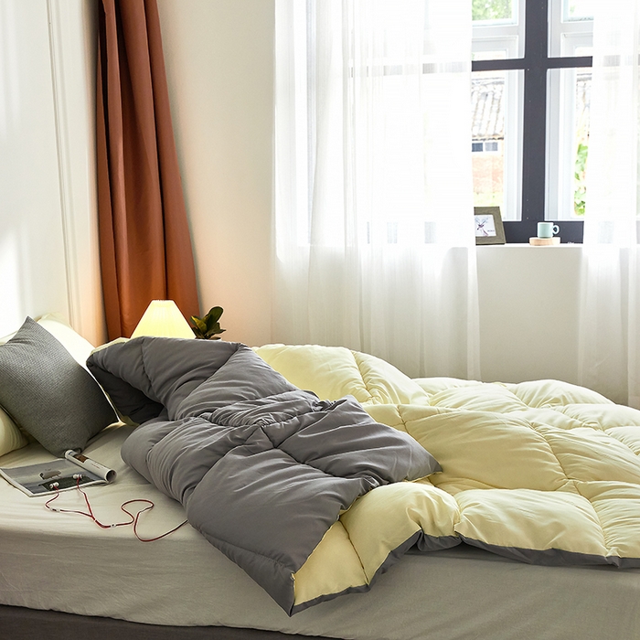 91家纺网 家纺一手货源 找家纺 VIP被业 2025新款外贸冬被被子被芯（可定做）跨境电商 黄灰