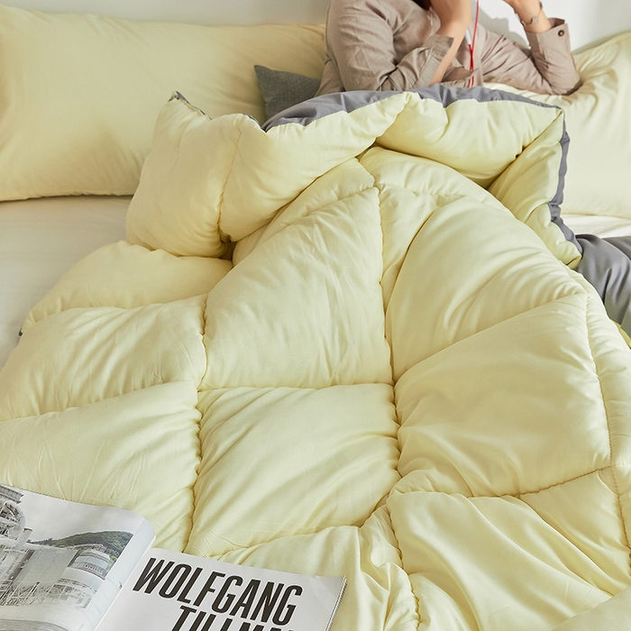 91家纺网 家纺一手货源 找家纺 VIP被业 2025新款外贸冬被被子被芯（可定做）跨境电商 黄灰