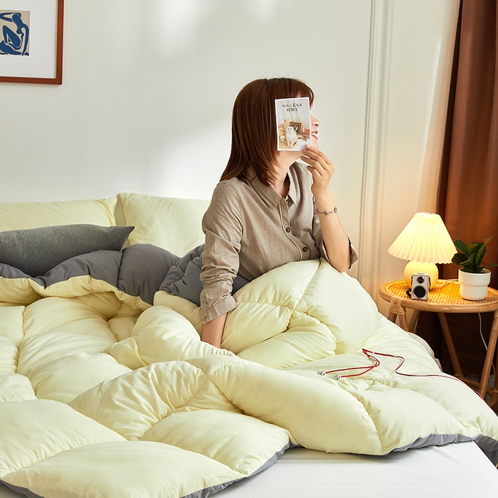 91家纺网 家纺一手货源 找家纺 VIP被业 2025新款外贸冬被被子被芯（可定做）跨境电商 黄灰