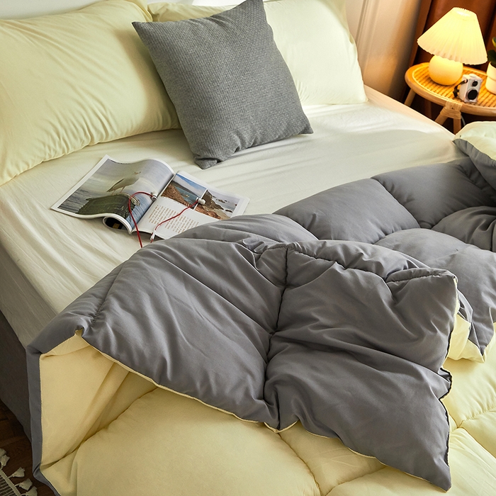 91家纺网 家纺一手货源 找家纺 VIP被业 2025新款外贸冬被被子被芯（可定做）跨境电商 黄灰