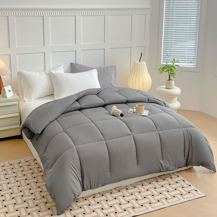91家纺网 家纺一手货源 找家纺 VIP被业 2025新款外贸冬被被子被芯（可定做）跨境电商 灰色