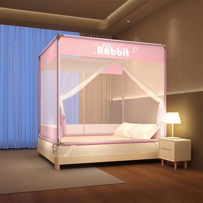 91家纺网 家纺一手货源 找家纺 佳梦家纺 2025新款防摔坐床蚊帐-T门烫画系列 春风小雅