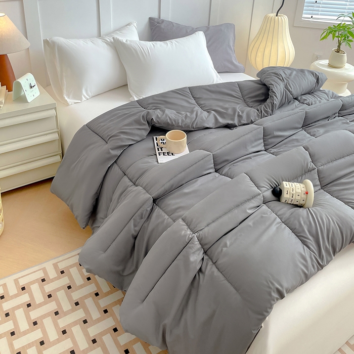 91家纺网 家纺一手货源 找家纺 VIP被业 2025新款外贸冬被被子被芯（可定做）跨境电商 灰色