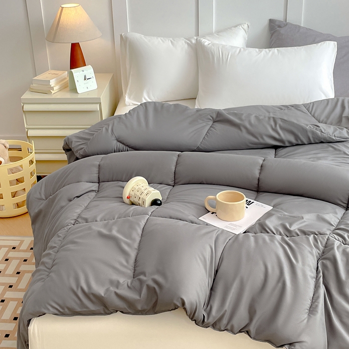 91家纺网 家纺一手货源 找家纺 VIP被业 2025新款外贸冬被被子被芯（可定做）跨境电商 灰色