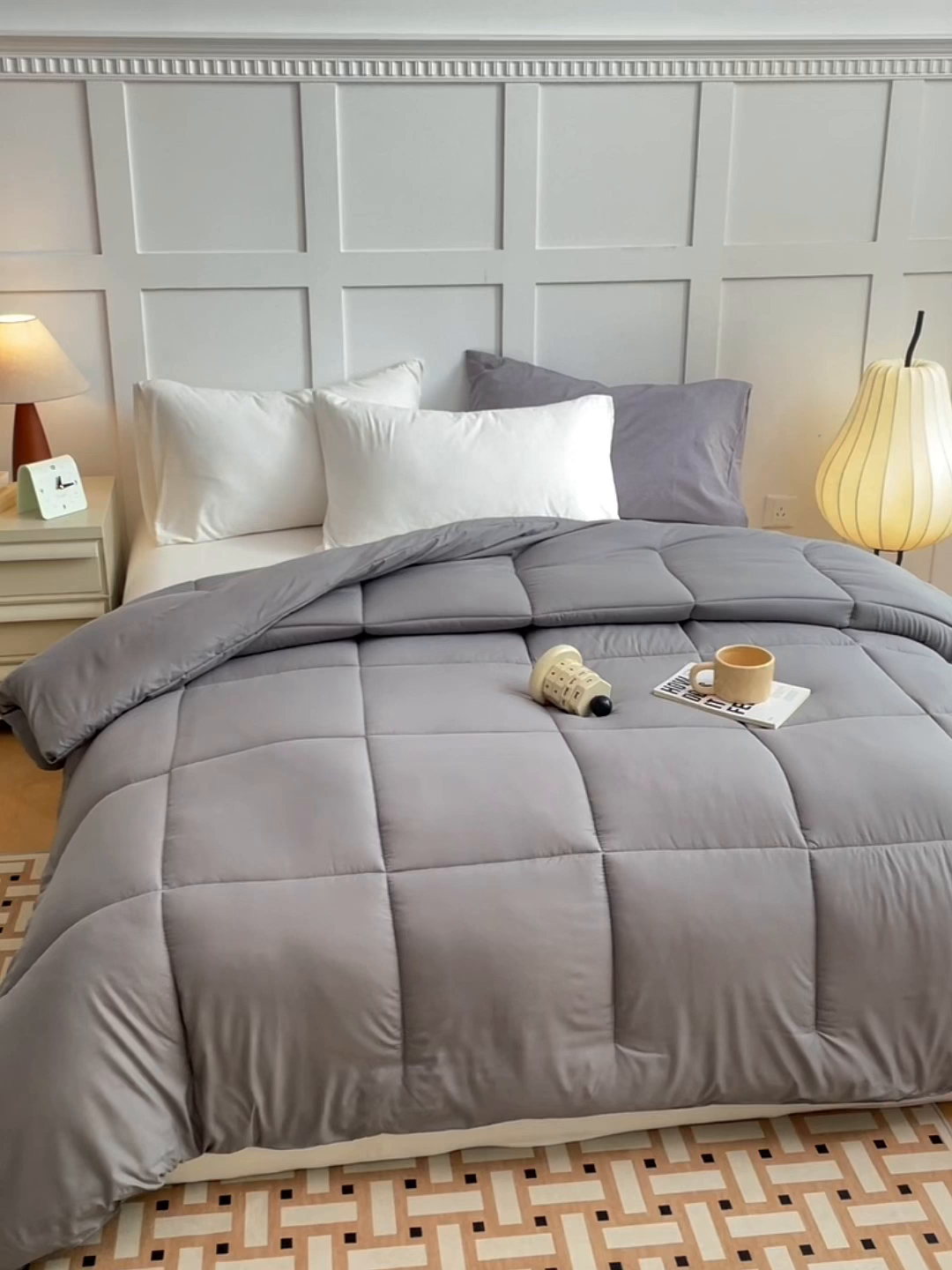 91家纺网 家纺一手货源 找家纺 VIP被业 2025新款外贸冬被被子被芯（可定做）跨境电商 灰色