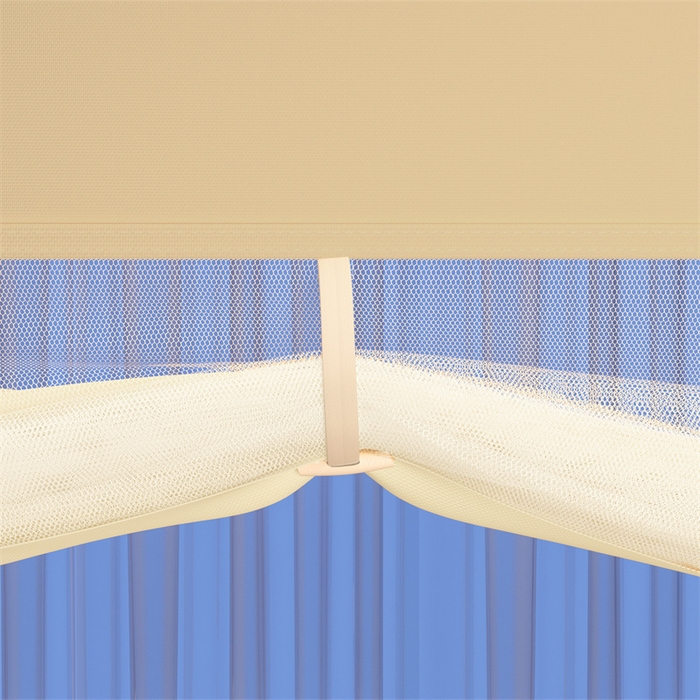 91家纺网 家纺一手货源 找家纺 佳梦家纺 2025新款防摔坐床蚊帐-T门烫画系列 西西里-奶油黄