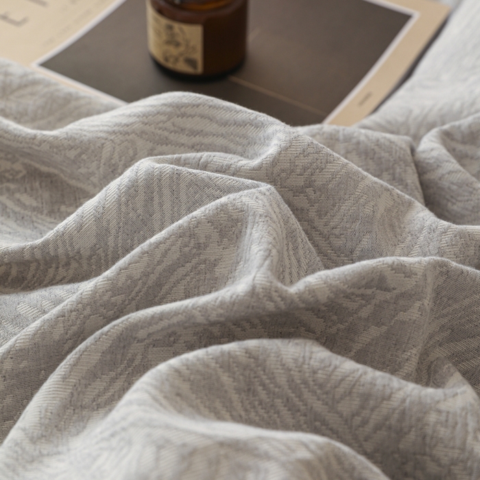 91家纺网 家纺一手货源 找家纺 眠博士 2025新款全棉提花磨毛单枕套 提花磨毛枕套-缤纷灰