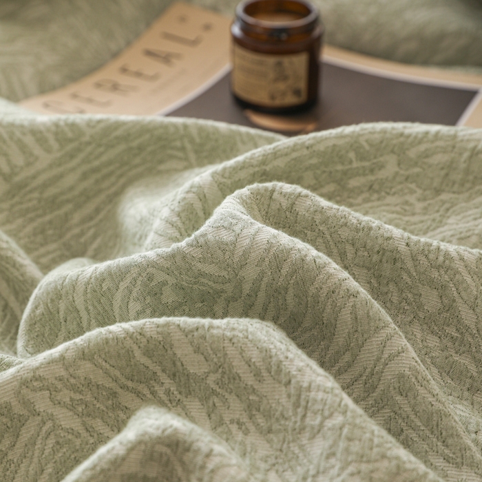 91家纺网 家纺一手货源 找家纺 眠博士 2025新款全棉提花磨毛单枕套 提花磨毛枕套-缤纷绿