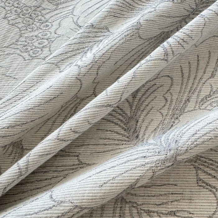 91家纺网 家纺一手货源 找家纺 眠博士 2025新款全棉提花磨毛单枕套 提花磨毛枕套-繁花灰蓝