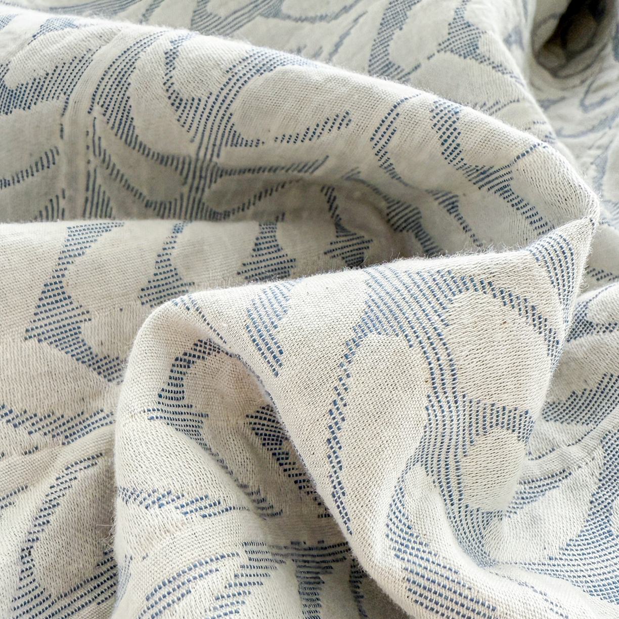 91家纺网 家纺一手货源 找家纺 眠博士 2025新款全棉提花磨毛单枕套 提花磨毛枕套-荞麦蓝