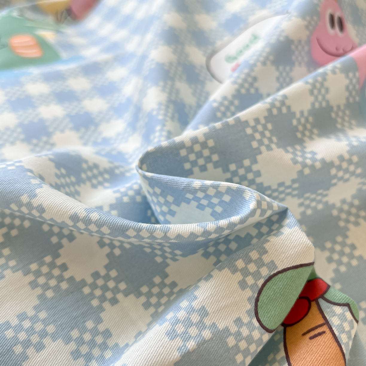 91家纺网 家纺一手货源 找家纺 花梦欣 2025新款全棉纯棉印花单品系列-多规格枕套单品枕套枕套单件 大眼恐龙蓝