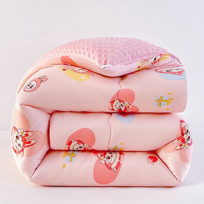 91家纺网 家纺一手货源 找家纺 天瑜家纺 2025新款针织棉豆豆绒大豆被冬被被子被芯 拉布粉