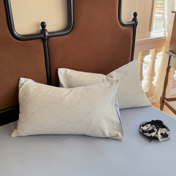 眠博士 2025新款全棉提花磨毛单枕套 提花磨毛枕套-雾切兰