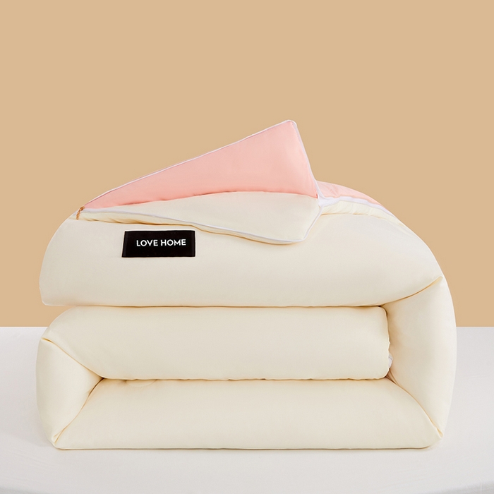 VIP被业 2025新款双拼贴标大豆子母被冬被被子被芯 米拼粉