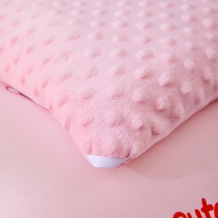 91家纺网 家纺一手货源 找家纺 天瑜家纺 2025新款针织棉豆豆绒大豆被冬被被子被芯 猫咪粉