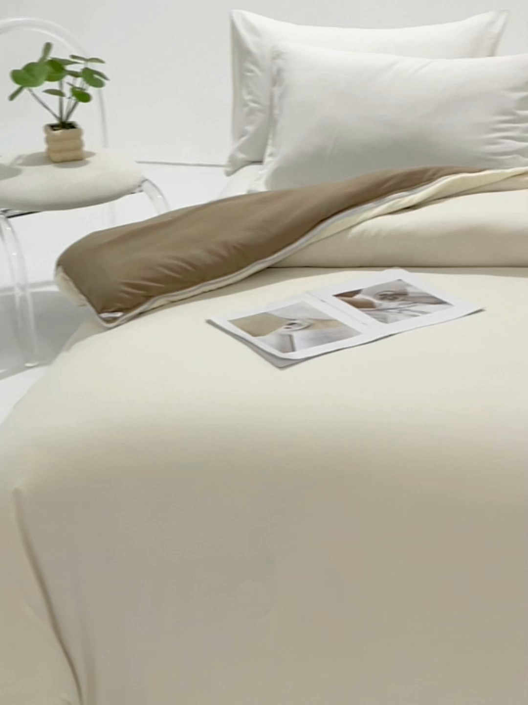 91家纺网 家纺一手货源 找家纺 VIP被业 2025新款双拼贴标大豆子母被冬被被子被芯 米拼卡其