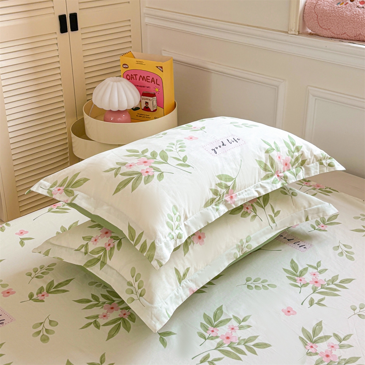 花梦欣 2025新款全棉纯棉印花单品系列-多规格枕套单品枕套枕套单件 扶绿花园