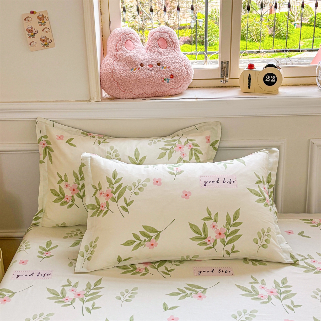 91家纺网 家纺一手货源 找家纺 花梦欣 2025新款全棉纯棉印花单品系列-多规格枕套单品枕套枕套单件 扶绿花园