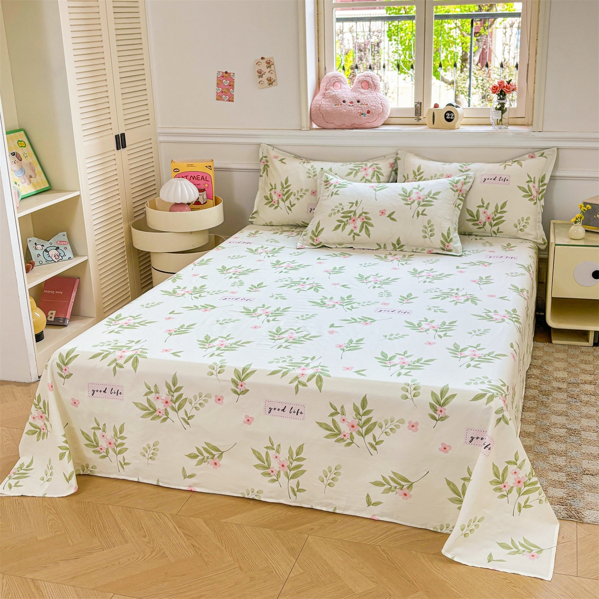 91家纺网 家纺一手货源 找家纺 花梦欣 2025新款全棉纯棉印花单品系列-多规格枕套单品枕套枕套单件 扶绿花园