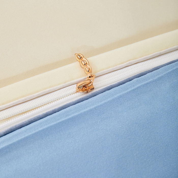 91家纺网 家纺一手货源 找家纺 VIP被业 2025新款双拼贴标大豆子母被冬被被子被芯 米拼蓝