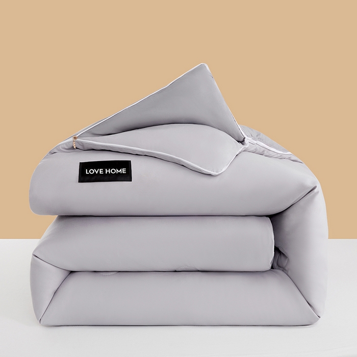 VIP被业 2025新款双拼贴标大豆子母被冬被被子被芯 深灰拼浅灰