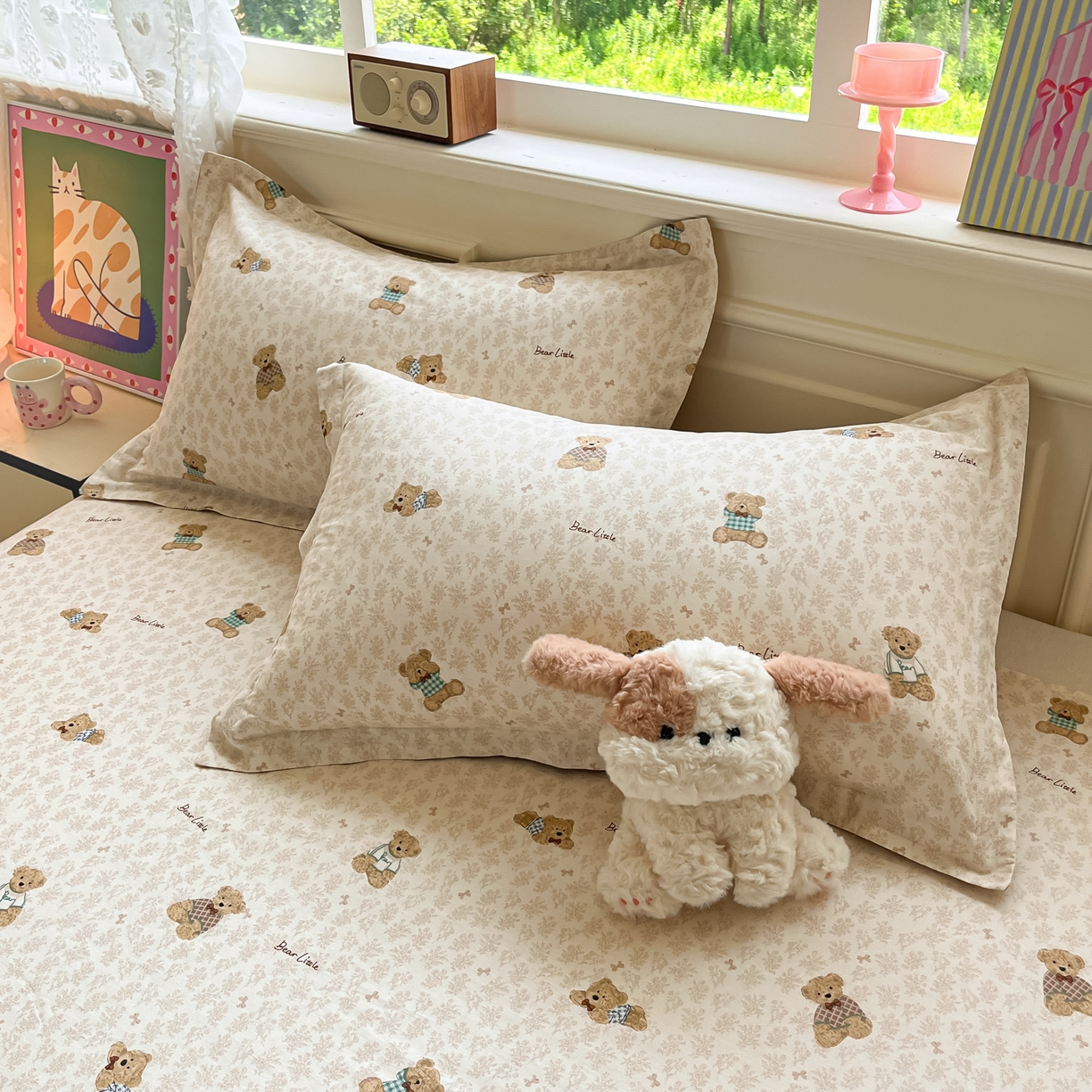 91家纺网 家纺一手货源 找家纺 花梦欣 2025新款全棉纯棉印花单品系列-多规格枕套单品枕套枕套单件 果酱电台