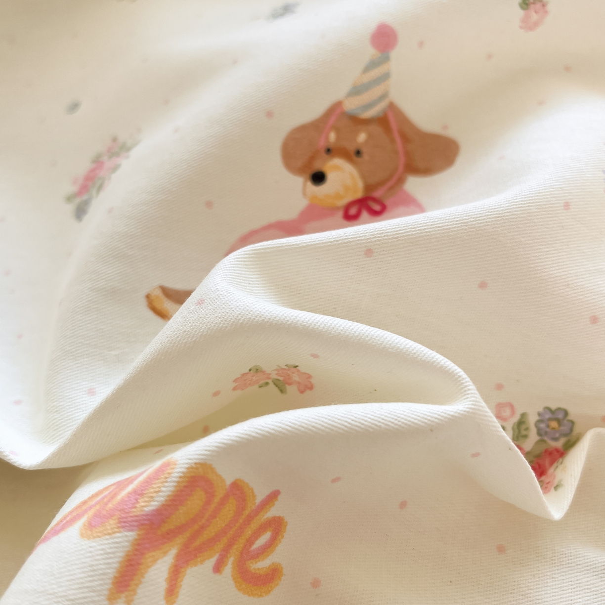 91家纺网 家纺一手货源 找家纺 花梦欣 2025新款全棉纯棉印花单品系列-多规格枕套单品枕套枕套单件 酷卡小狗