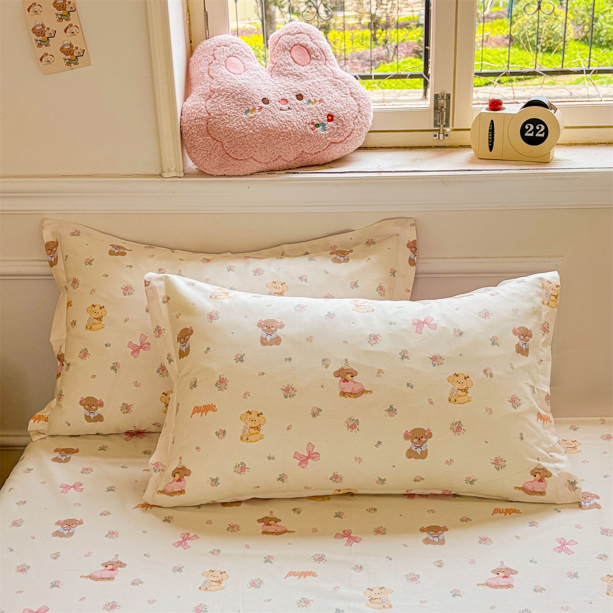 91家纺网 家纺一手货源 找家纺 花梦欣 2025新款全棉纯棉印花单品系列-多规格枕套单品枕套枕套单件 酷卡小狗