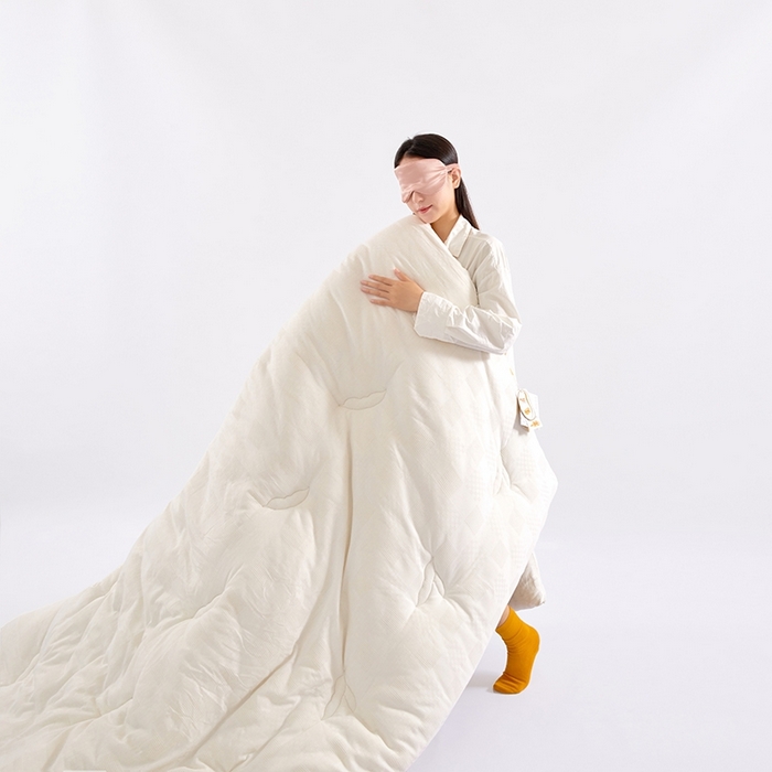 91家纺网 家纺一手货源 找家纺 VIP被业 2025新款华夫格全棉纯棉大豆被被子被芯 白色