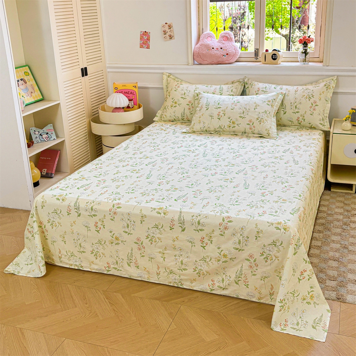 91家纺网 家纺一手货源 找家纺 花梦欣 2025新款全棉纯棉印花单品系列-多规格枕套单品枕套枕套单件 暖樱之舞