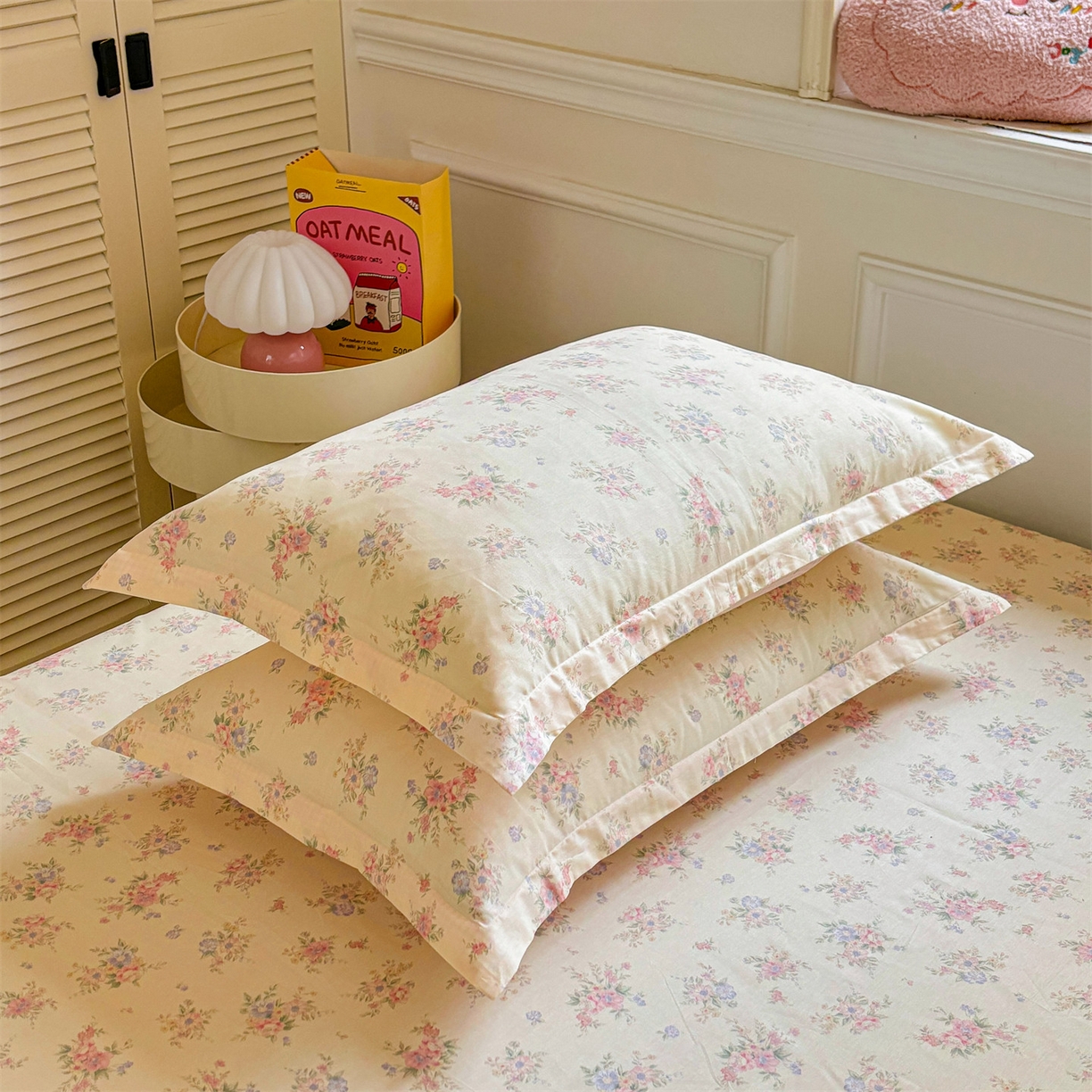 花梦欣 2025新款全棉纯棉印花单品系列-多规格枕套单品枕套枕套单件 欧风花影