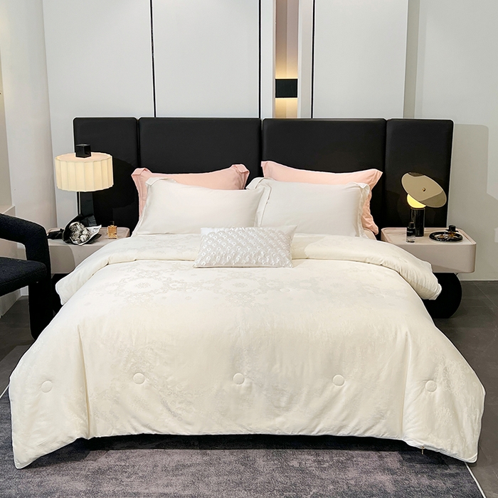 91家纺网 家纺一手货源 找家纺 （总）VIP被业 2025新款简约60S全棉纯棉提花立体大豆子母被被子被芯