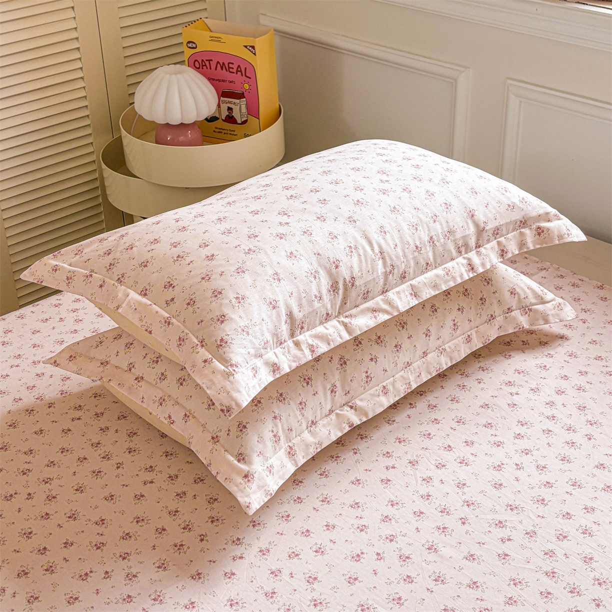 花梦欣 2025新款全棉纯棉印花单品系列-多规格枕套单品枕套枕套单件 疏影梦境-粉