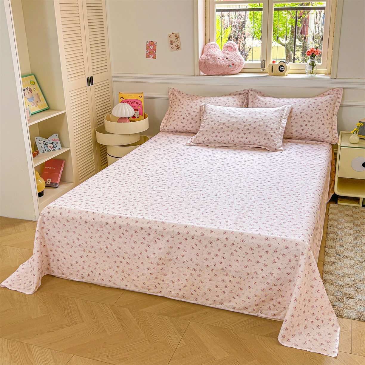 91家纺网 家纺一手货源 找家纺 花梦欣 2025新款全棉纯棉印花单品系列-多规格枕套单品枕套枕套单件 疏影梦境-粉