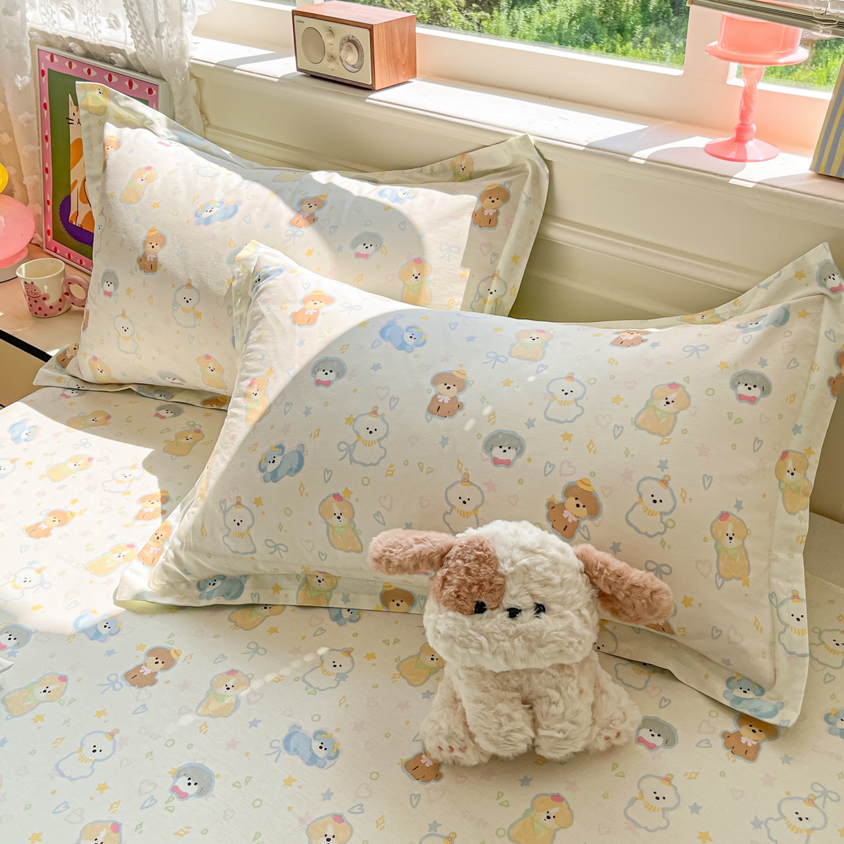 91家纺网 家纺一手货源 找家纺 花梦欣 2025新款全棉纯棉印花单品系列-多规格枕套单品枕套枕套单件 童趣绘彩