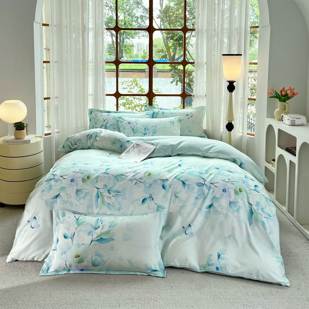 佳宇轩 2025新款活性数码印花单人三件套双人四件套 一路生花