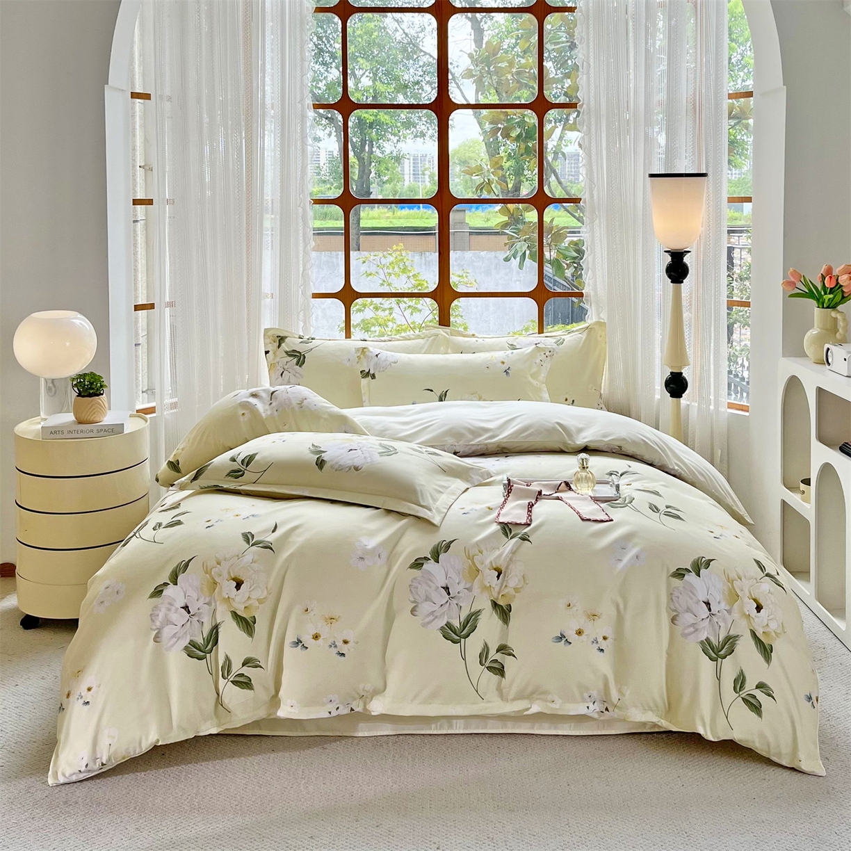 91家纺网 家纺一手货源 找家纺 佳宇轩 2025新款活性数码印花单人三件套双人四件套 春色满园