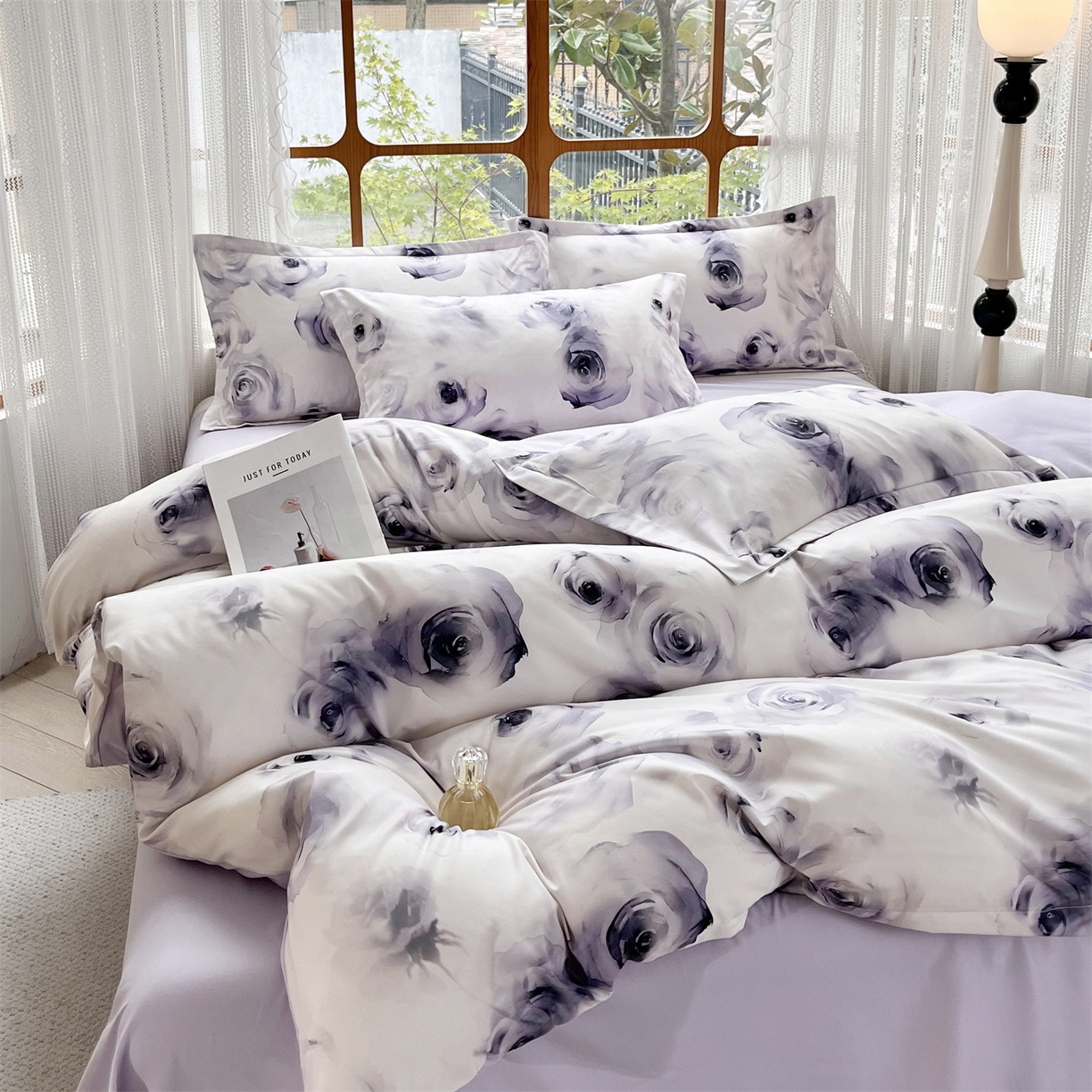 91家纺网 家纺一手货源 找家纺 佳宇轩 2025新款活性数码印花单人三件套双人四件套 空谷幽兰