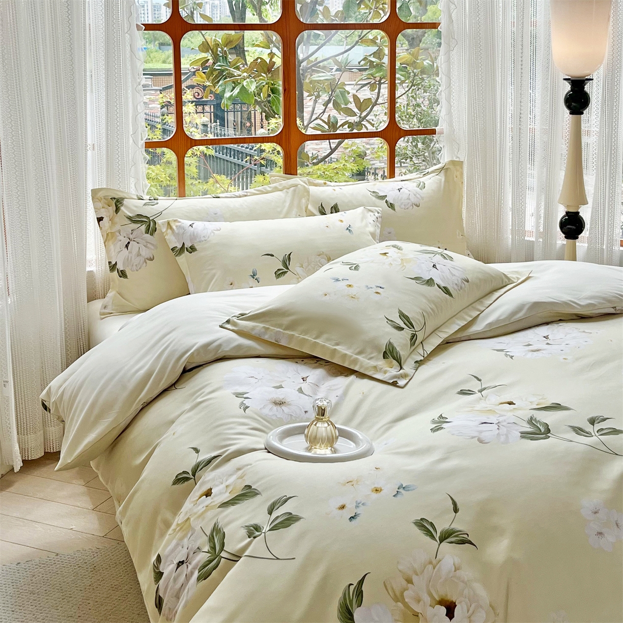 91家纺网 家纺一手货源 找家纺 佳宇轩 2025新款活性数码印花单人三件套双人四件套 春色满园