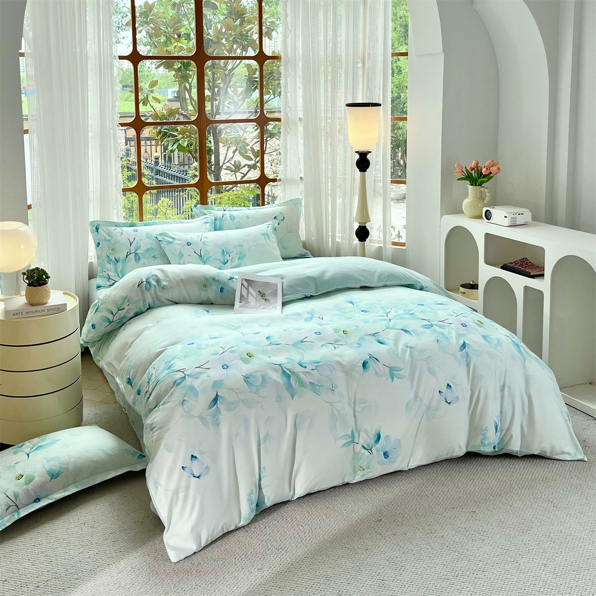 91家纺网 家纺一手货源 找家纺 佳宇轩 2025新款活性数码印花单人三件套双人四件套 一路生花