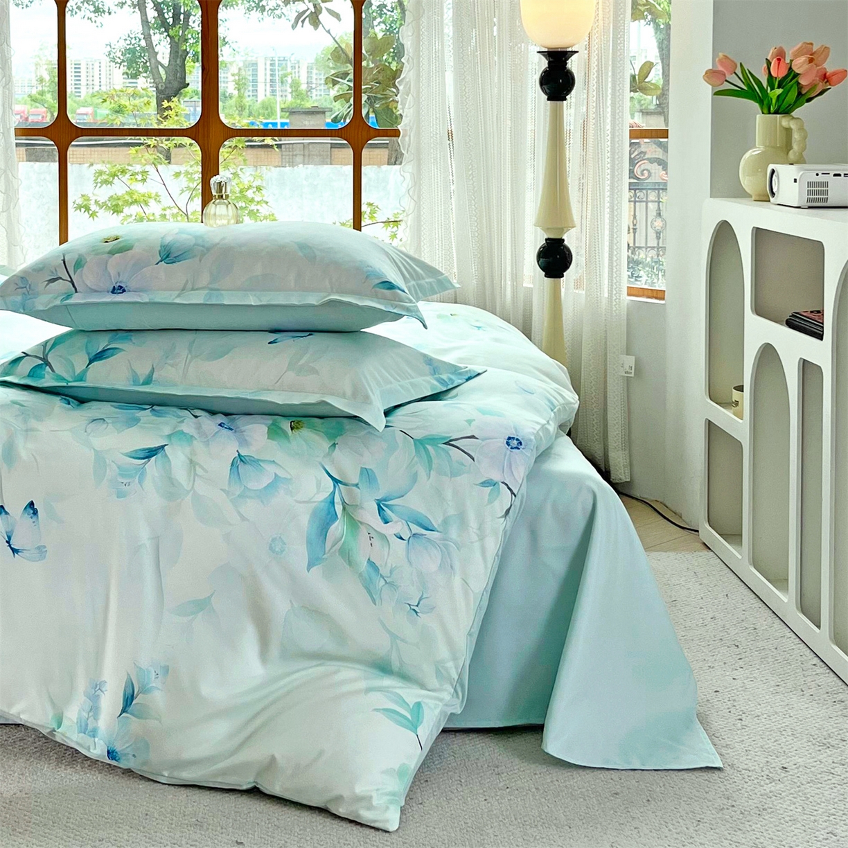 91家纺网 家纺一手货源 找家纺 佳宇轩 2025新款活性数码印花单人三件套双人四件套 一路生花